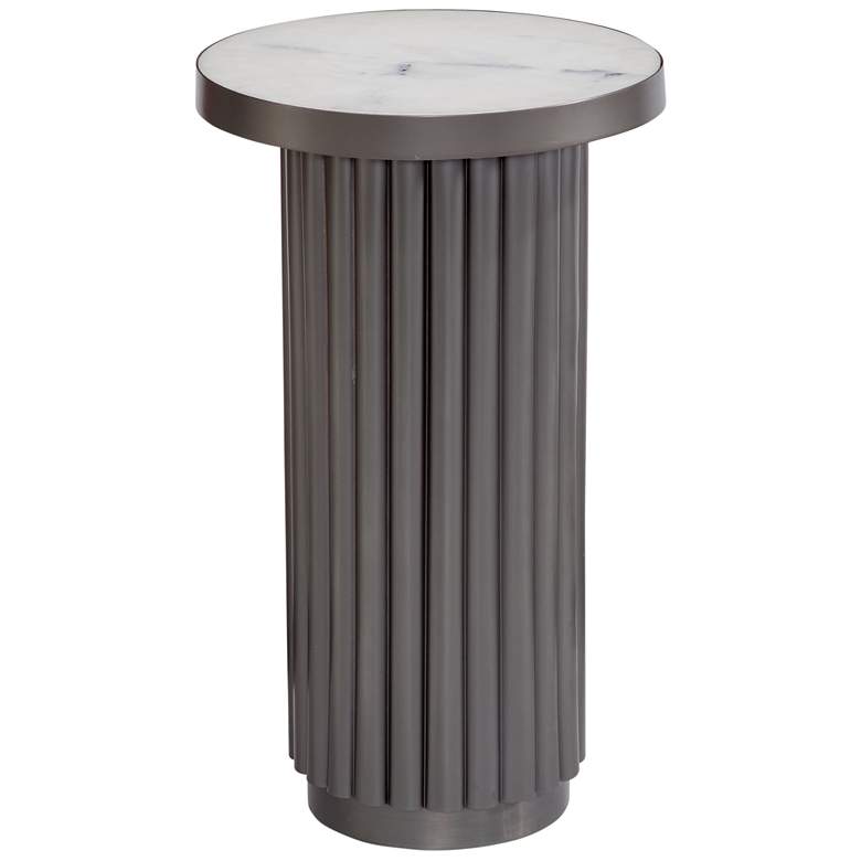Image 1 Dillon 24' Tall Aluminum/Marble Accent Table