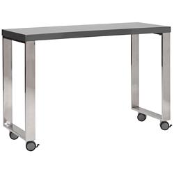 Dillon 39 1/2&quot; Wide Gray and Polished Steel Side Return Desk