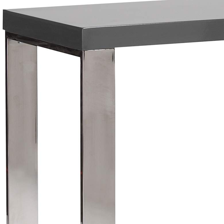 Image 2 Dillon 39 1/2" Wide Gray and Polished Steel Side Return Desk more views