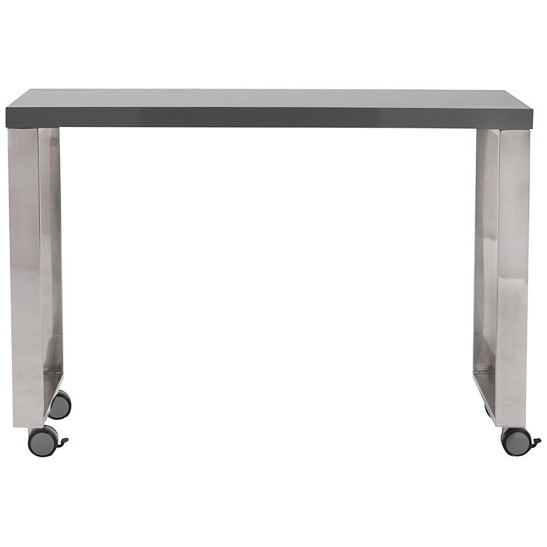 Image 4 Dillon 39 1/2" Wide Gray and Polished Steel Side Return Desk more views