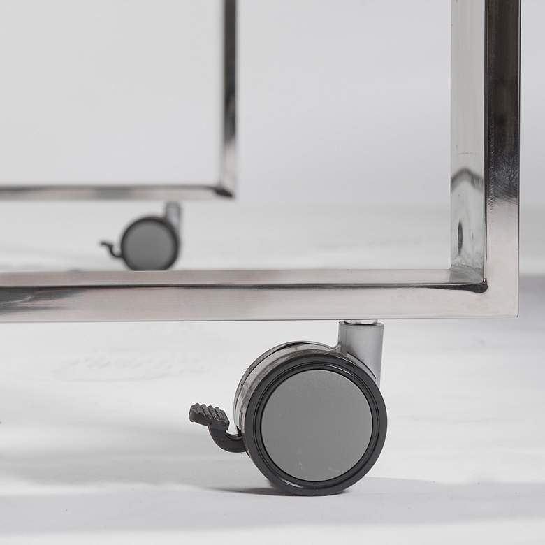 Image 6 Dillon 39 1/2" Wide Gray and Polished Steel Side Return Desk more views