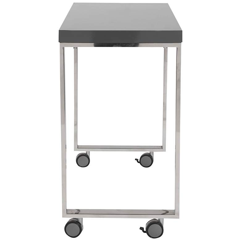 Image 7 Dillon 39 1/2" Wide Gray and Polished Steel Side Return Desk more views