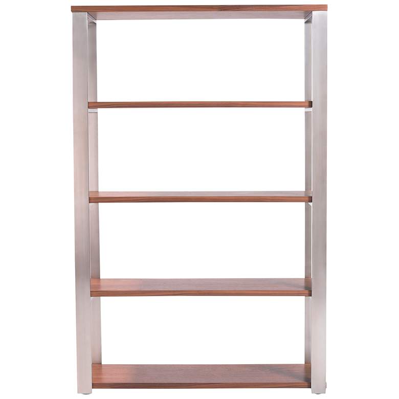 Image 2 Dillon 39 1/2" Wide Walnut Wood Brown Metal Shelving Unit more views