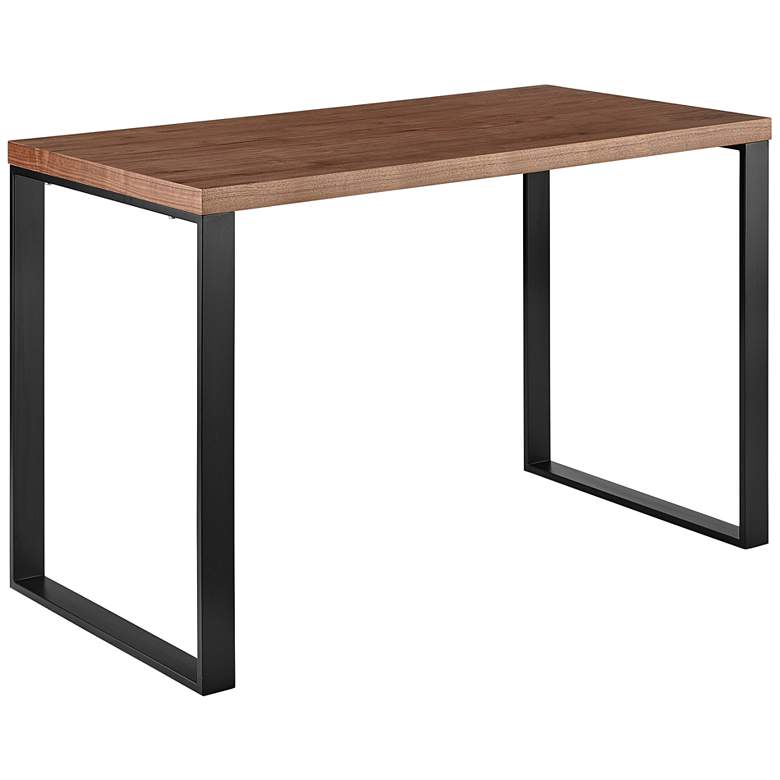 Image 1 Dillon 47 1/4" Wide Walnut and Matte Black Writing Desk