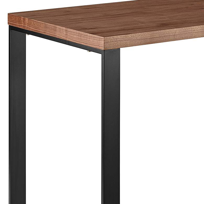 Image 2 Dillon 47 1/4" Wide Walnut and Matte Black Writing Desk more views
