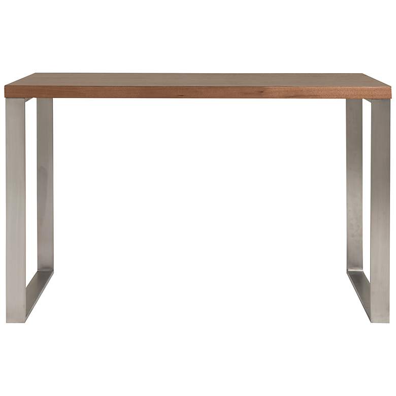 Image 4 Dillon 47 1/4 inch Wide Walnut and Stainless Steel Writing Desk more views