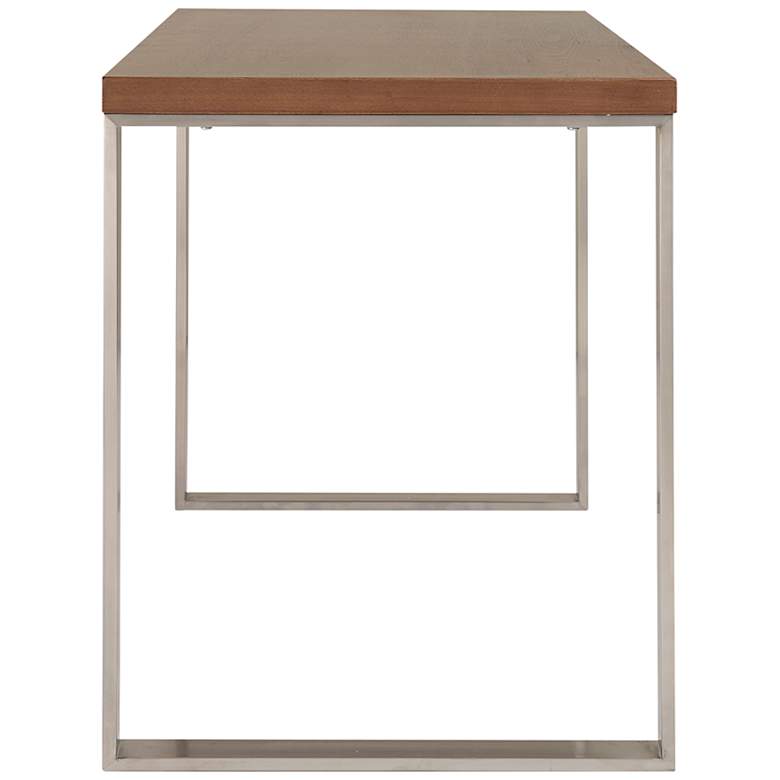 Image 5 Dillon 47 1/4" Wide Walnut and Stainless Steel Writing Desk more views