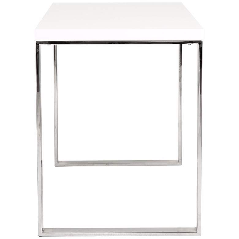 Image 3 Dillon 48 inch Wide White Lacquer Stainless Steel Modern Desk more views