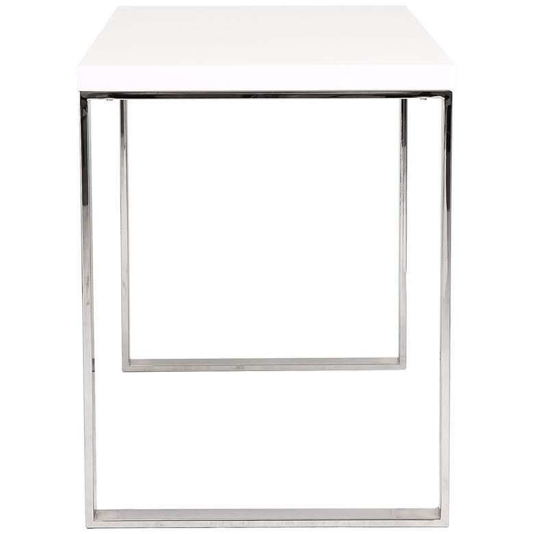 Image 3 Dillon 48" Wide White Lacquer Stainless Steel Modern Desk more views