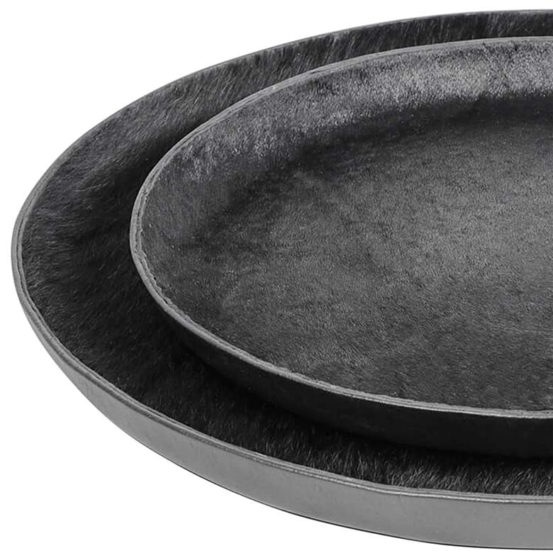 Dillon Black Hair on Hide Leather Serving Trays Set of 2 more views