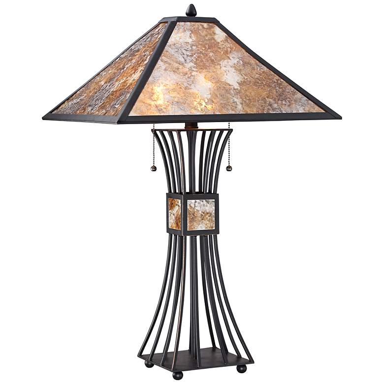Image 1 Dillon Light Mica Concave Column Table Lamp