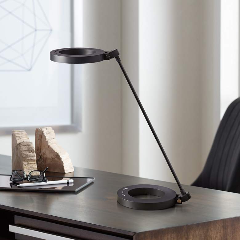 Image 1 Dillon Matte Black Ring Modern LED Desk Lamp