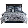Thumbnail2 of Dillon Navy Medallion 8-Piece Cal King Comforter Bed Set
