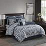 Thumbnail1 of Dillon Navy Medallion 8-Piece King Comforter Bed Set