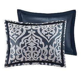 Image3 of Dillon Navy Medallion 8-Piece Queen Comforter Bed Set more views