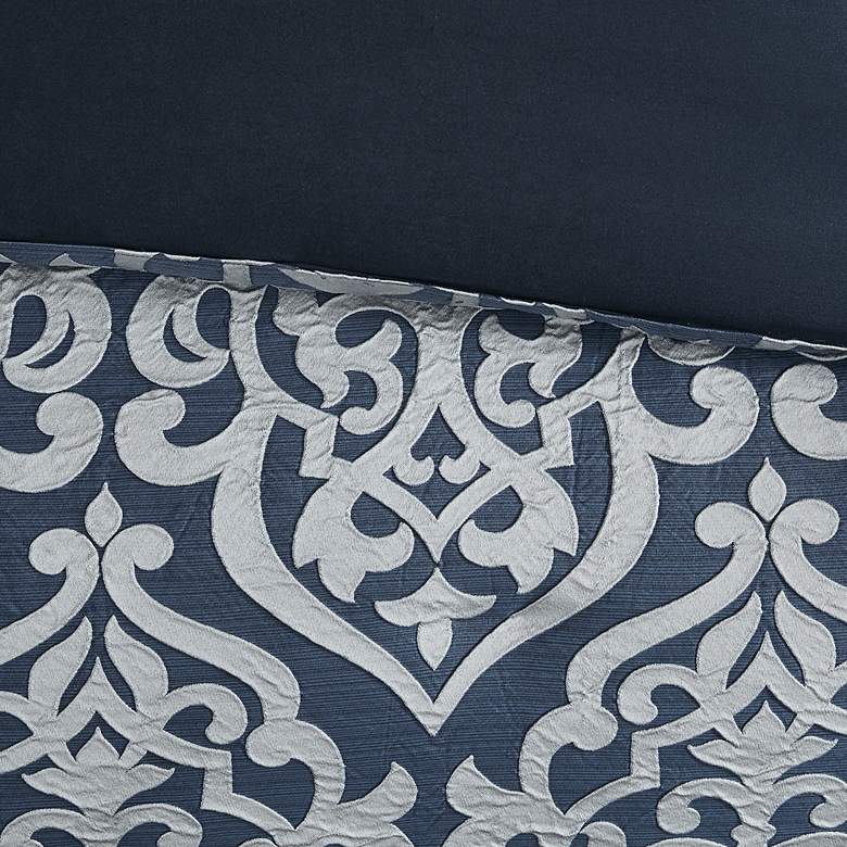 Image 5 Dillon Navy Medallion 8-Piece Queen Comforter Bed Set more views