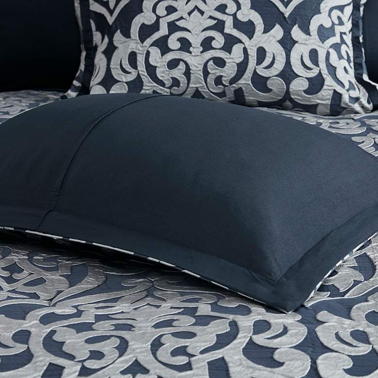 Image 6 Dillon Navy Medallion 8-Piece Queen Comforter Bed Set more views