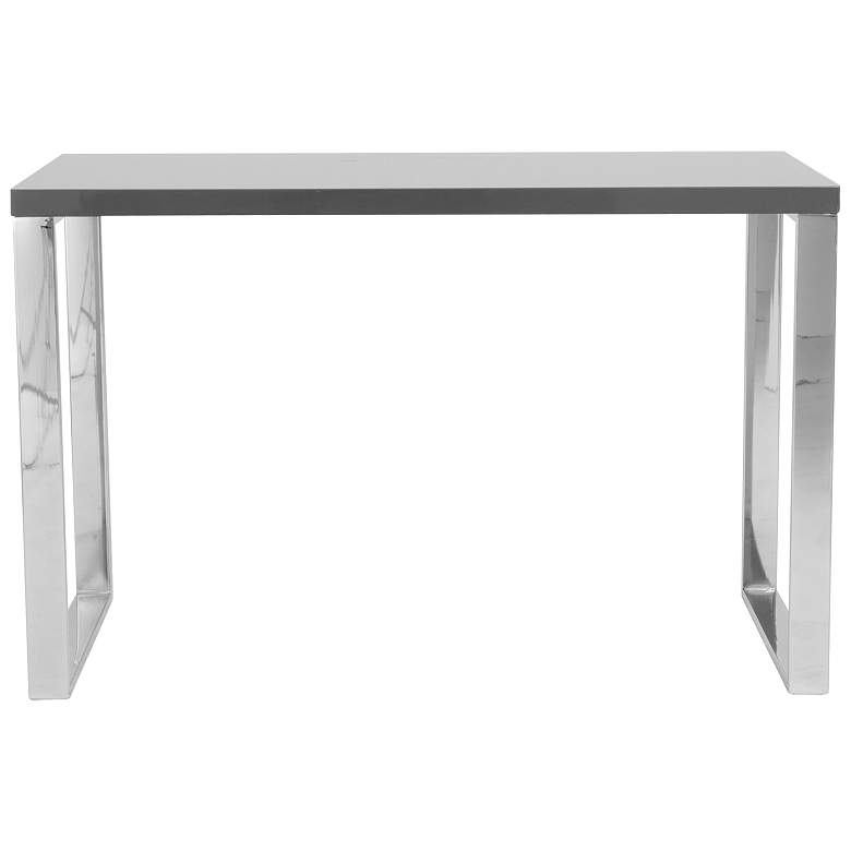 Image 1 Dillon Polished Stainless Steel and Gray Desk