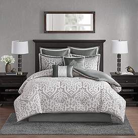 Image1 of Dillon Silver Medallion 8-Piece King Comforter Bed Set