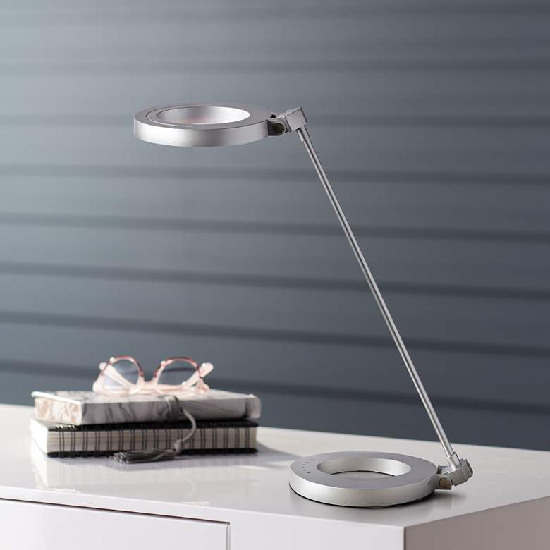 Image 1 Dillon Silver Ring Modern LED Desk Lamp