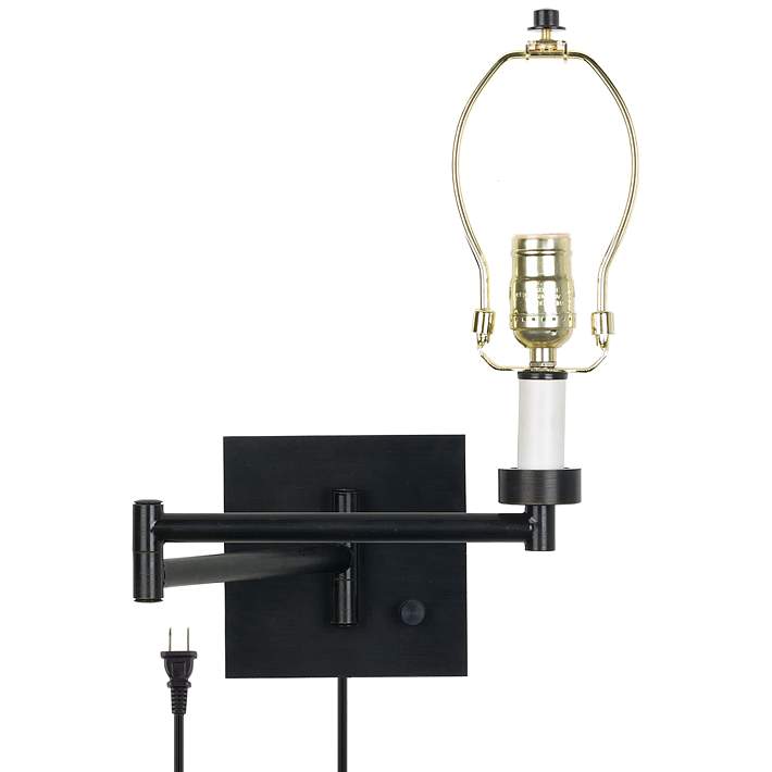 Dimmable Espresso Finish Plug-in Swing Arm Base - #79412 | Lamps Plus