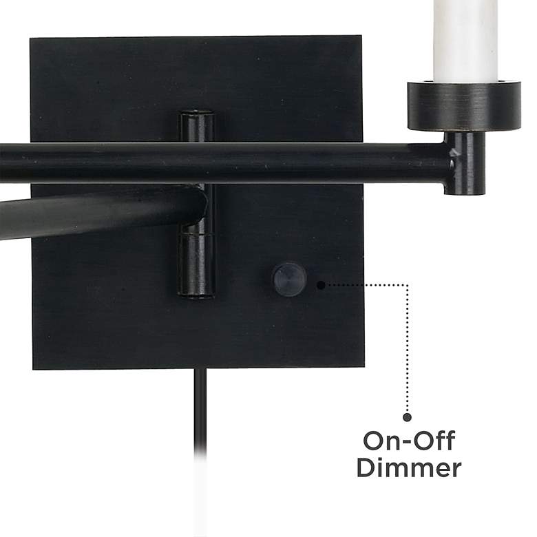 Dimmable Espresso Finish Plug-in Swing Arm Base more views