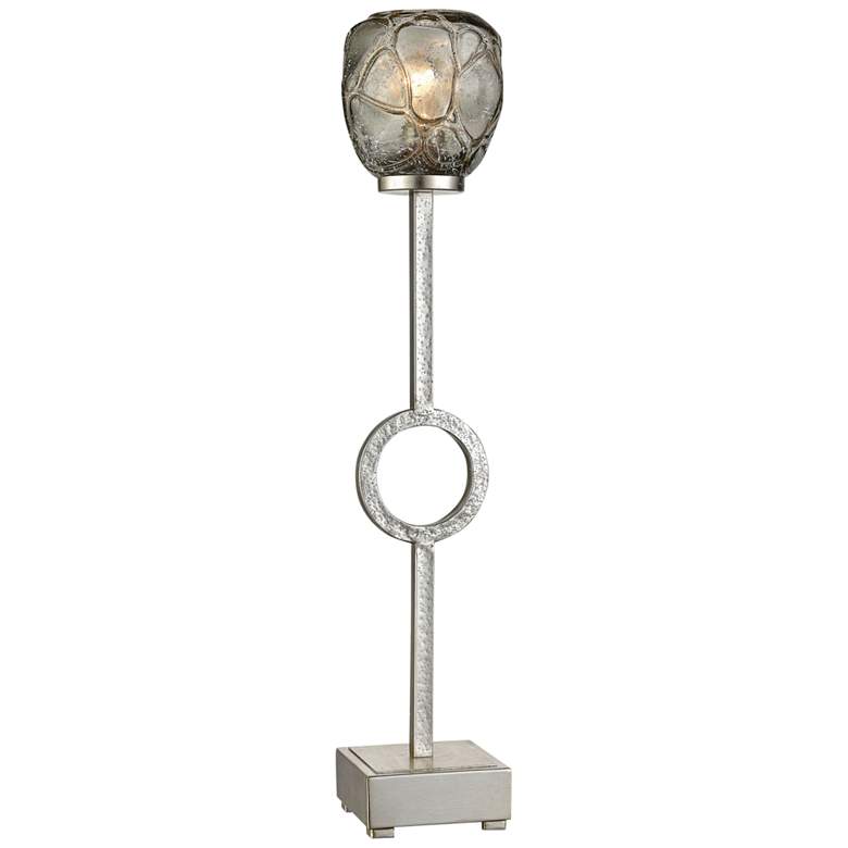 Dimond Alert Antique Silver Leaf Metal Uplight Table Lamp