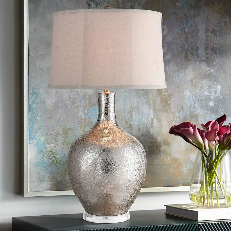 Image 1 Dimond Balbo Mercury Glass Vase Table Lamp