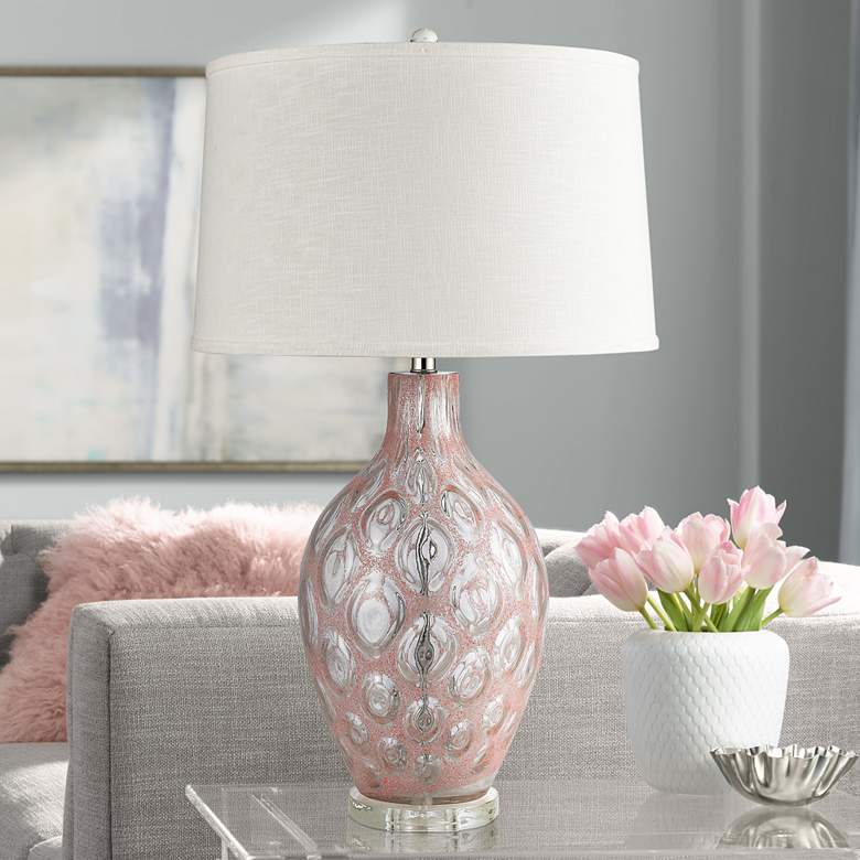Image 1 Dimond Bayside Pink Bubble Gum Glass Table Lamp