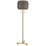 Dimond Bittar 61 1/2" Modern Aged Brass and Rattan Floor Lamp