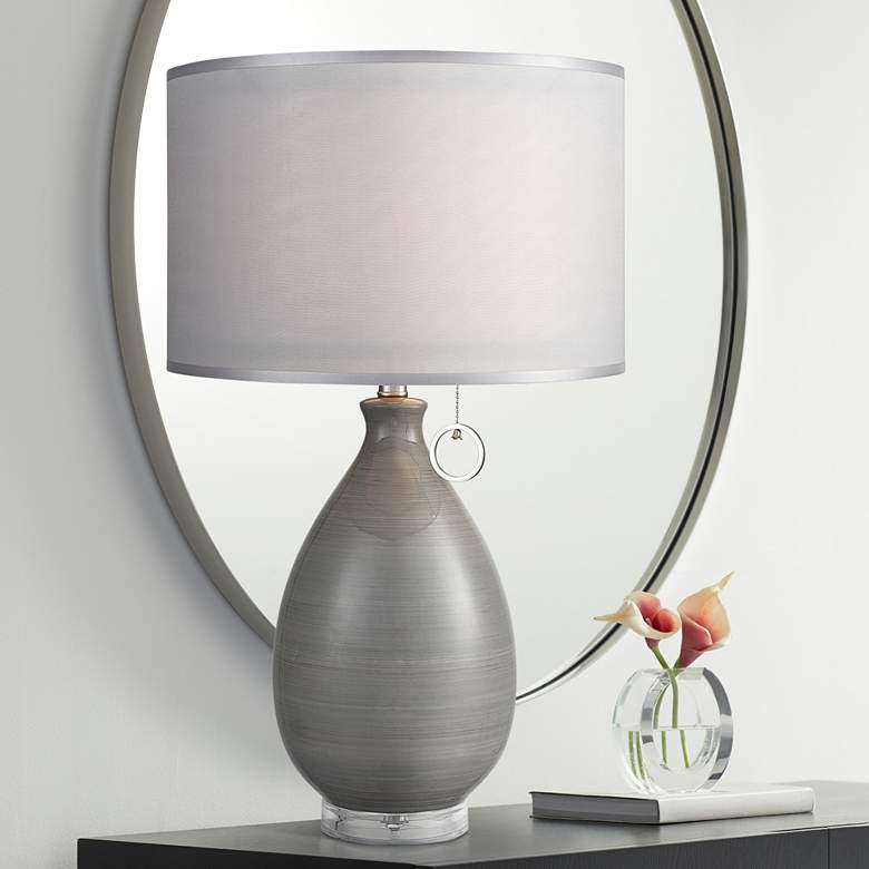 Image 1 Dimond Clothilde Gray Glaze Ceramic Table Lamp