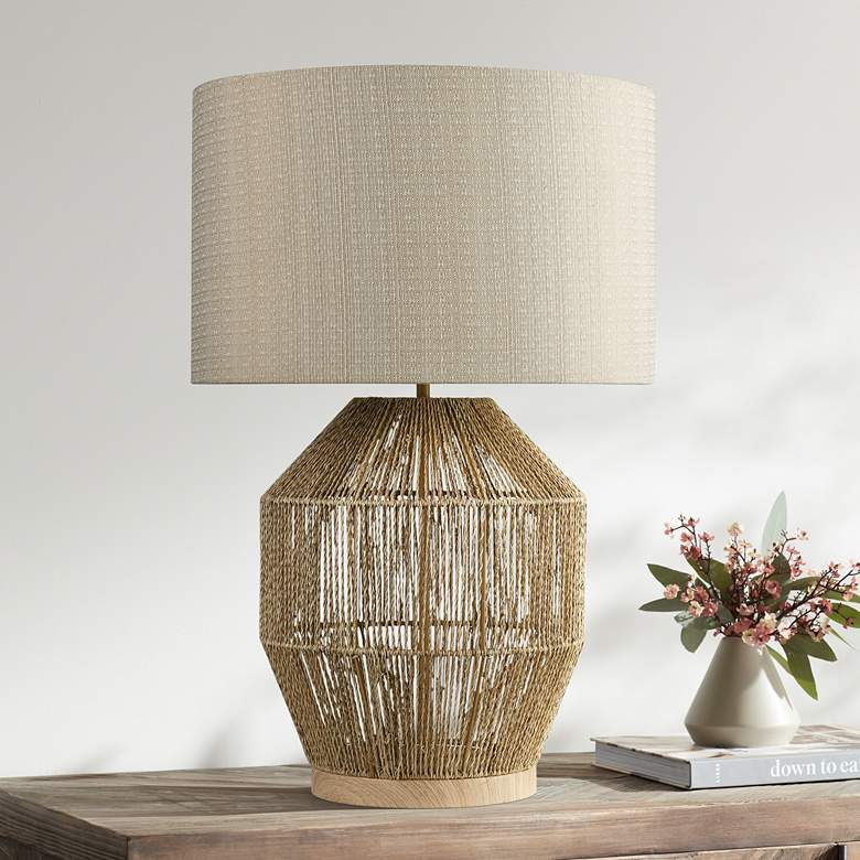 Image 1 Dimond Corsair 24" High Natural Hand-Woven Rope Table Lamp
