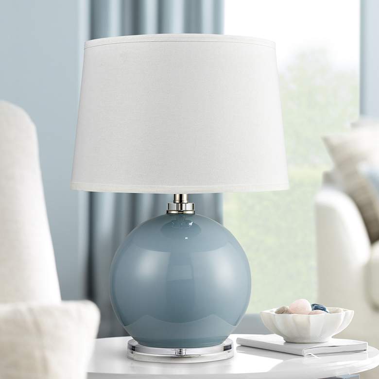 Image 1 Dimond Culland Azure Blue Glass Accent Table Lamp