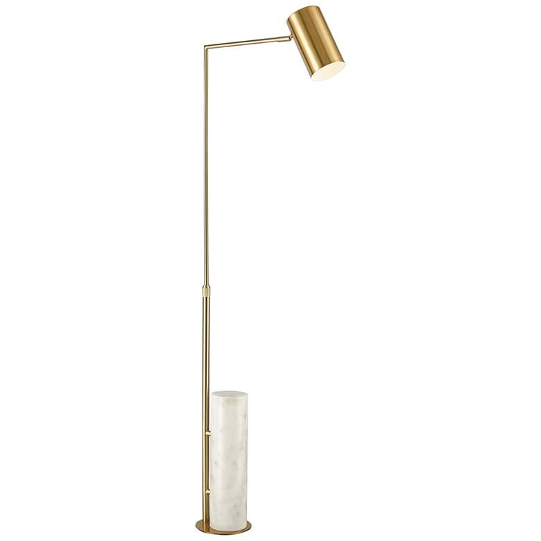 Image 1 Dimond Dien Honey Brass Metal Adjustable LED Arc Floor Lamp
