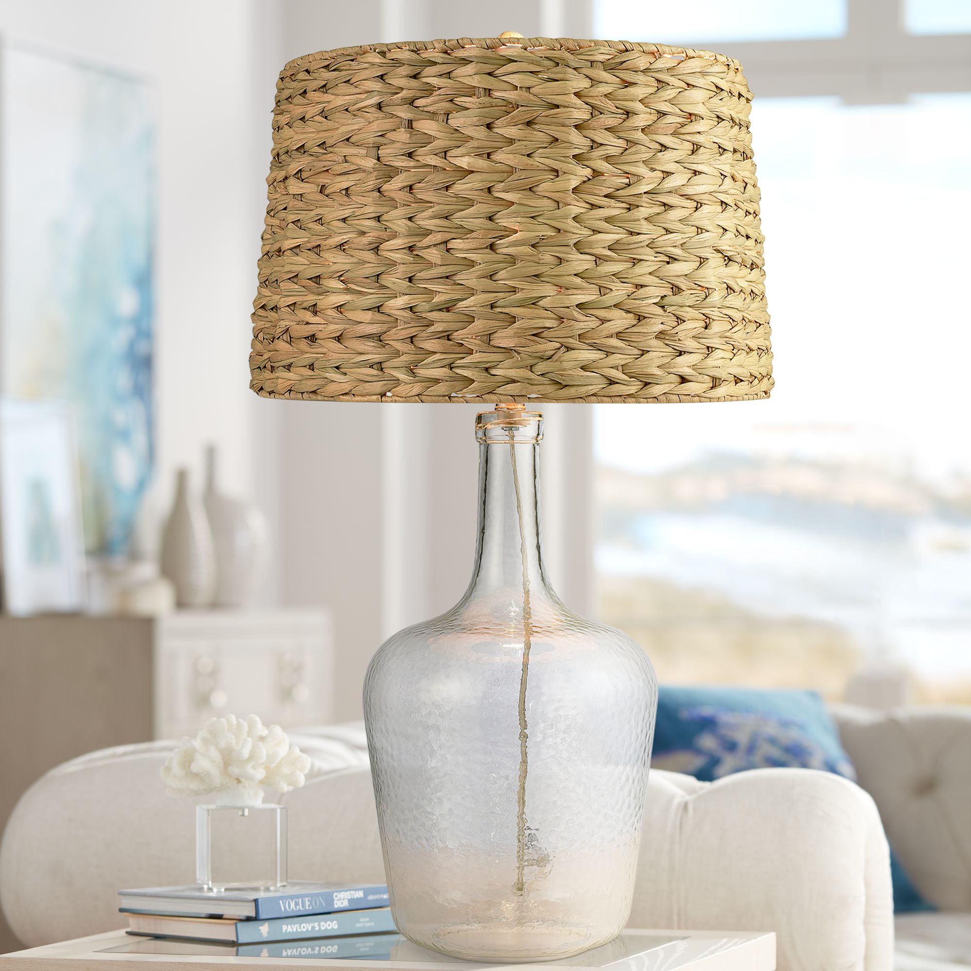 Clear glass table lamps deals for living room