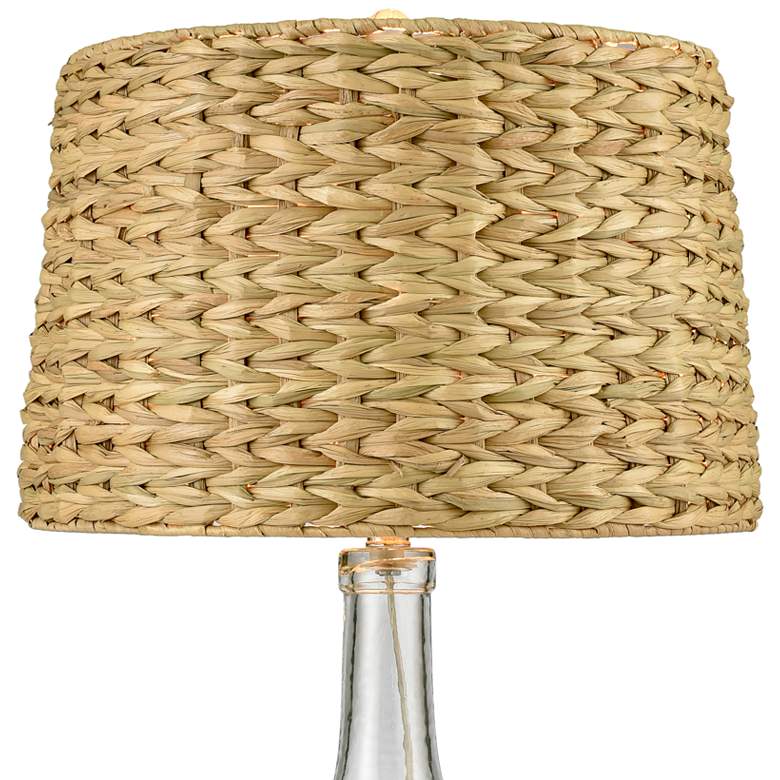 Image 3 Dimond Downpour Clear Glass Bottle Table Lamp with Seagrass Shade more views