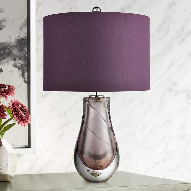 Image 1 Dimond Dusty Rose and Clear Glass Accent Table Lamp