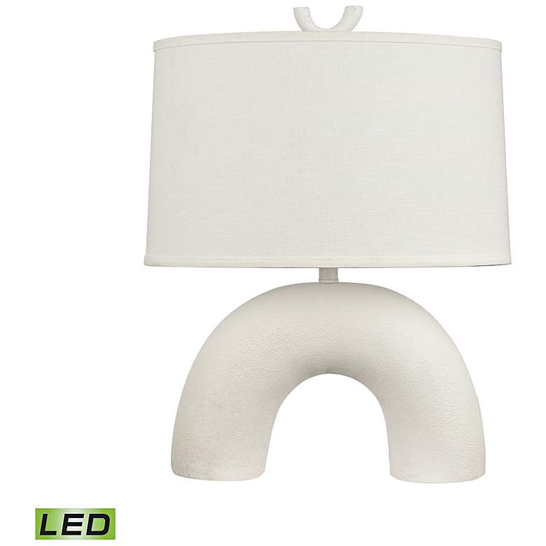 Image 1 Dimond Flection Dry White Earthenware LED Table Lamp