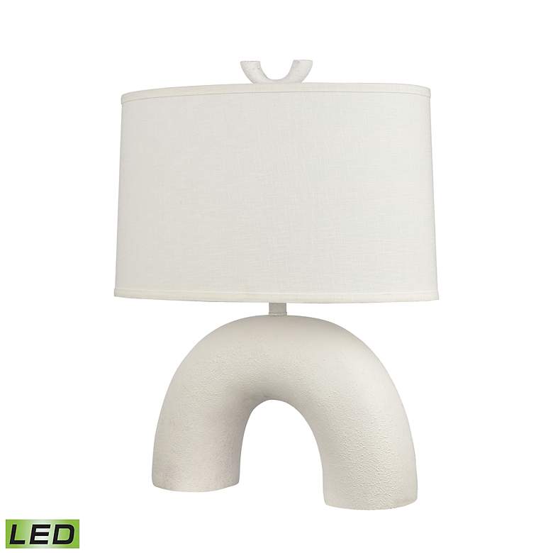 Image 3 Dimond Flection Dry White Earthenware LED Table Lamp more views