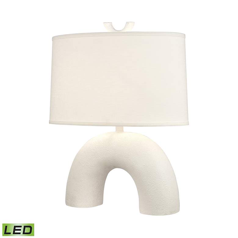 Image 7 Dimond Flection Dry White Earthenware LED Table Lamp more views
