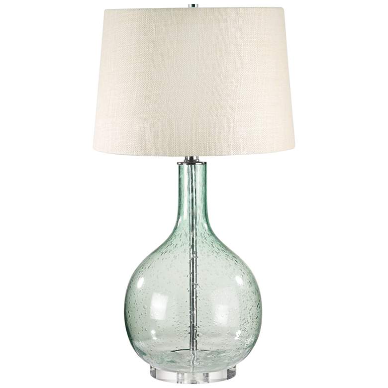 Image 1 Dimond Green Seedy Glass Vase Table Lamp