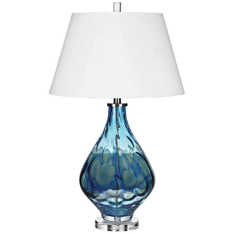 Image 2 Dimond Gush 29 inch Coastal Modern Blue Glass Vase Table Lamp