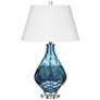 Dimond Gush 29" Coastal Modern Blue Glass Vase Table Lamp