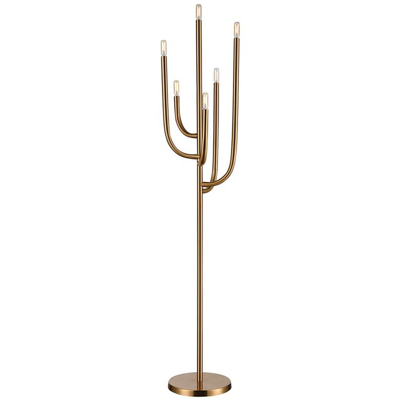 Image 1 Dimond Hands Up 63" Aged Brass 6-Light Tree Floor Lamp