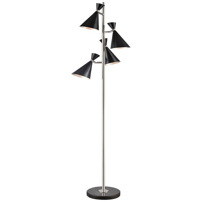 Image 1 Dimond Incognito Polished Nickel and Black 4-Light Tree Floor Lamp