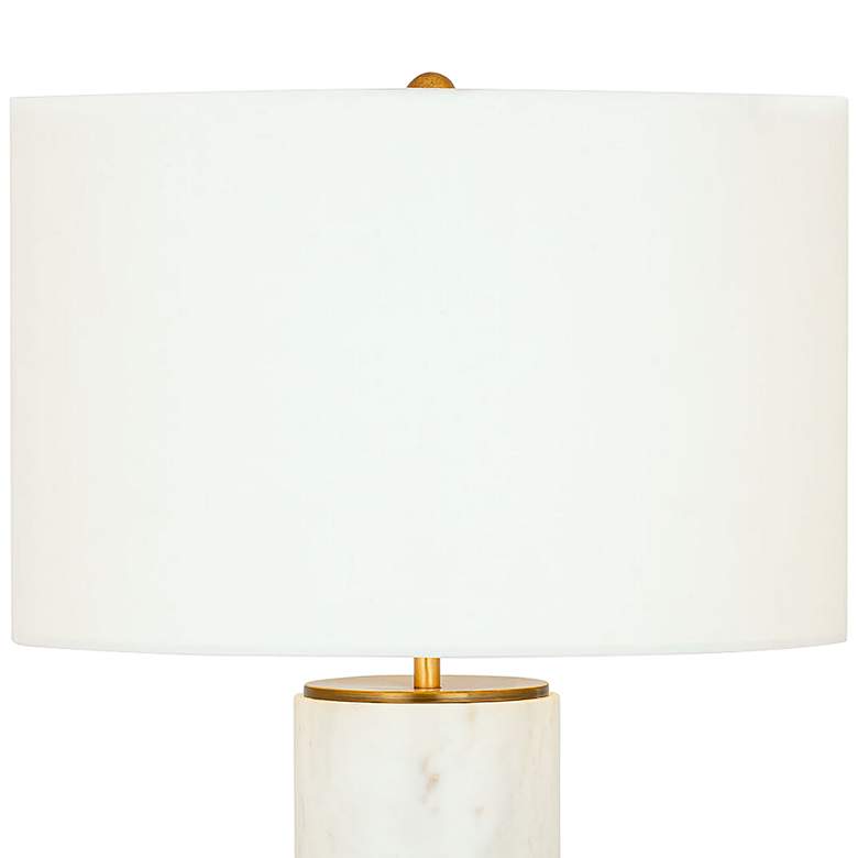 Image 3 Dimond Jansen 27" Aged Brass and White Marble Column Table Lamp more views