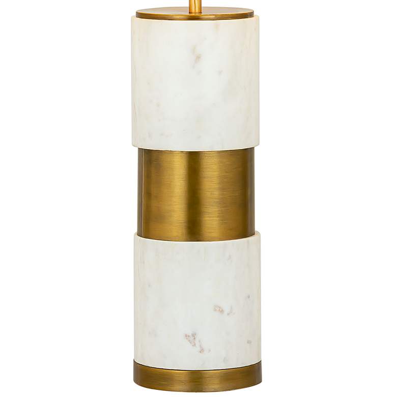 Image 4 Dimond Jansen 27" Aged Brass and White Marble Column Table Lamp more views