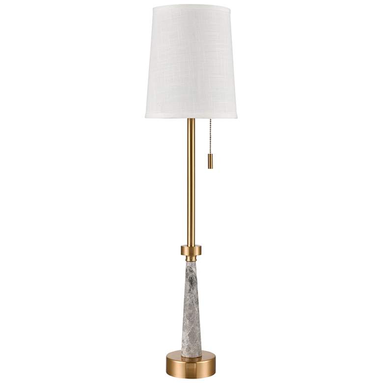 Image 1 Dimond Magda Satin Brass Metal and Gray Marble Table Lamp