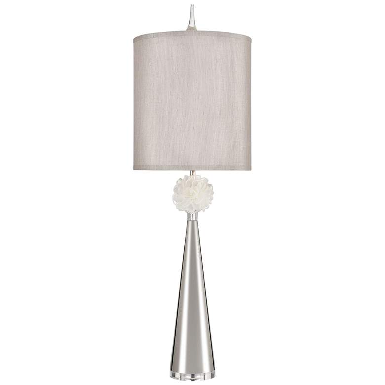 Image 1 Dimond Maiden Polished Nickel Metal Column Table Lamp