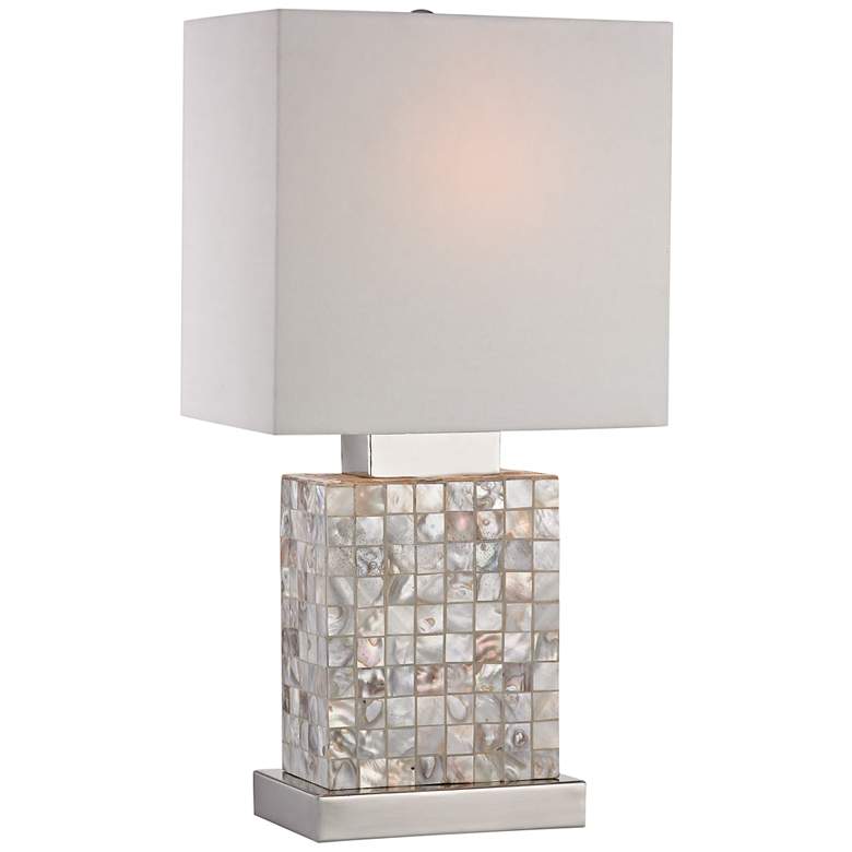 Image 1 Dimond Mini 17 inch High Mother of Pearl Shell Accent Table Lamp
